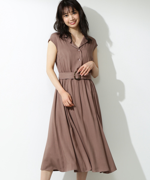 セール ワンピース 開襟衿ベルト付きワンピース ワンピース Proportion Proportion Body Dressing プロポーション ボディドレッシング のファッション