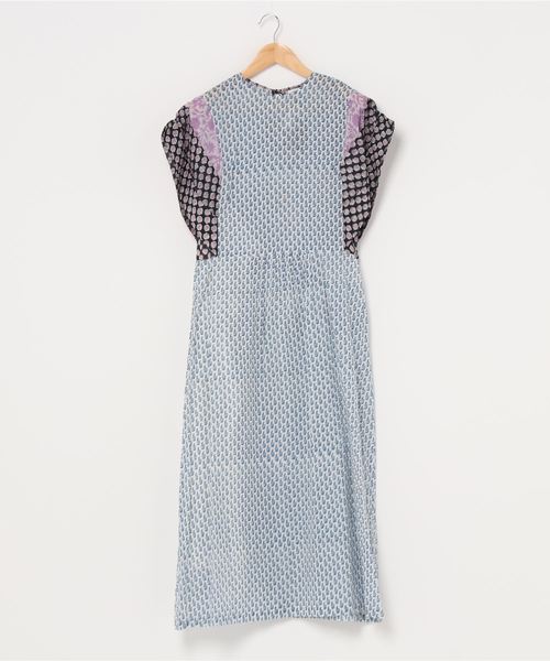 お年玉セール特価 お気に入り ブロック プリント プリント パフスリーブ ワンピース ドレス ワンピース Another Important Important Culture アナザーインポータントカルチャー のファッション 高品質の人気 人気新品