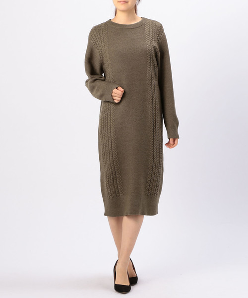 セール ワンピース Melrose 3者混ガーター編みニットワンピース ワンピース Melrose Claire メルローズ ワンピース クレール のファッション