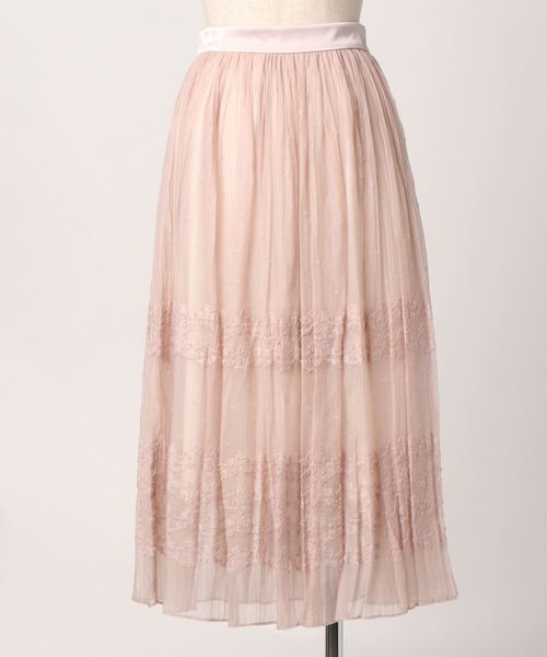 スカート Laisseボーダーjqミディスカート