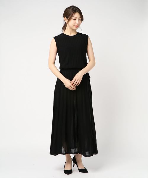 Loulou ワンピース ワンピースプリーツストライプニットワンピース ワンピース Loulou Willoughby ルルウィルビー のファッション