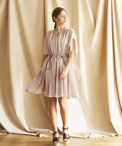 セール Lanvin ワンピース ギャザードロストワンピース ワンピース ワンピース Lanvin En Bleu ランバンオンブルー のファッション