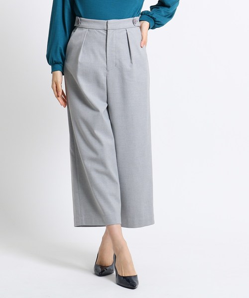 セール パンツ 洗える 微起毛ツイルワイドパンツ パンツ Sunauna スーナウーナ のファッション