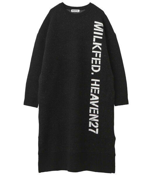 セール Logo Vertical Logo Knit Knit ワンピース Dress ワンピース Milkfed ミルクフェド のファッションお手頃価格即出荷 格安人気短納期 通販人気セール 通販限定販売