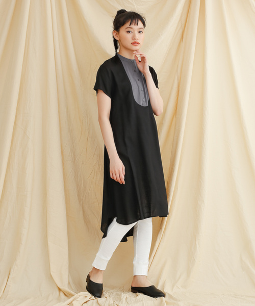 Merlotフロントヨーク切替ワンピース3014 ワンピース Merlot Ikyu メルローイキュウ のファッション