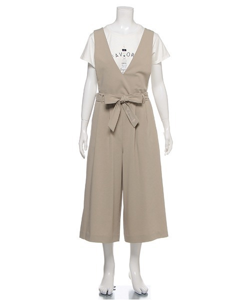 セール Pom リボンベルトつきサロペット アンサンブル Pom アンサンブル Ponette トップス Junior ポンポネットジュニア のファッション 激安本物特別価格 通販 半額以下セール対象商品 保存版