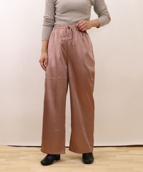 セール Pocket Zozo限定アイテム サテンスリットパンツ パンツ パンツ Tiptop ティップトップ のファッション