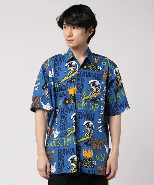 アロハシャツ Men シャツ ブラウス Fennica フェニカ のファッション Barefoot Barefoot ピジンイングリッシュ Go トップス ピジンイングリッシュ