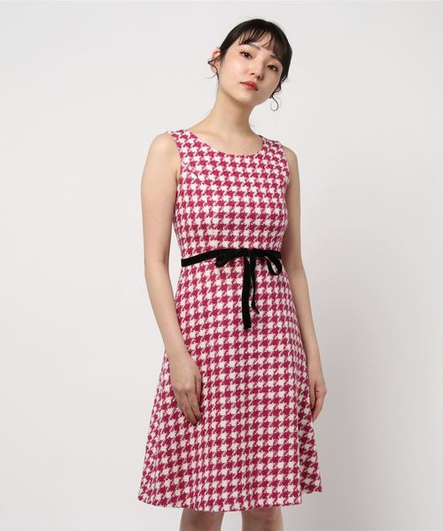 セール Laisse 千鳥セミフレアーワンピース ワンピース Passe Laisse をセール価格で購入できます 完売 Passe レッセパッセ のファッション