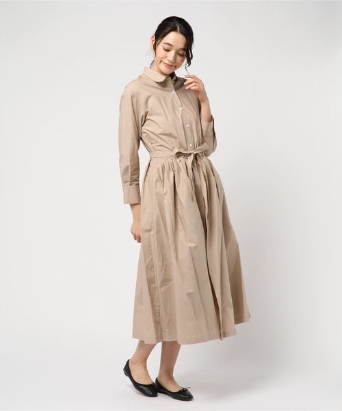 In ワンピースワッシャーフロントタックシャツワンピース