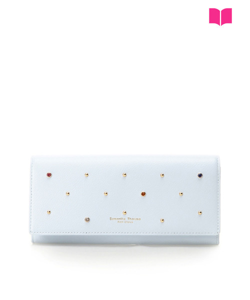 セール 雑誌掲載 Thavasa 財布 小物 ゴールドスタッズシリーズ かぶせ長財布 ３年保証対象 財布 財布 Samantha Thavasa Petit Choice サマンサタバサ プチチョイス のファッション