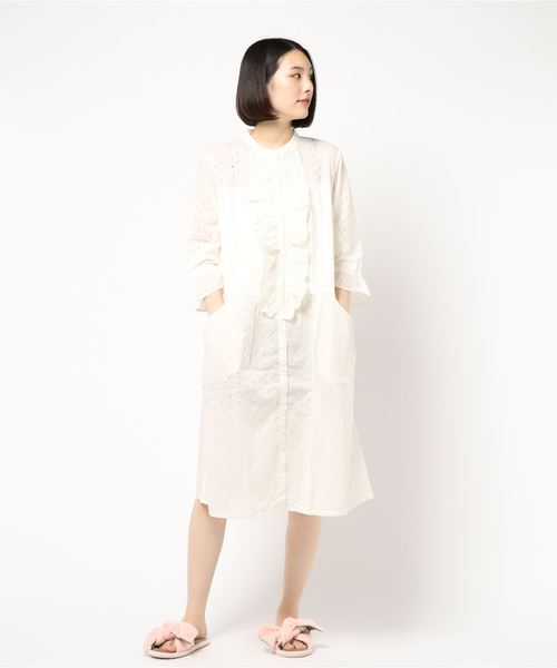 天竺無地セラミック フリルレース ワンピース 8分袖 ワンピース ワンピース Tsumori Chisato ワンピース Chisato Sleep ツモリチサト スリープ のファッション