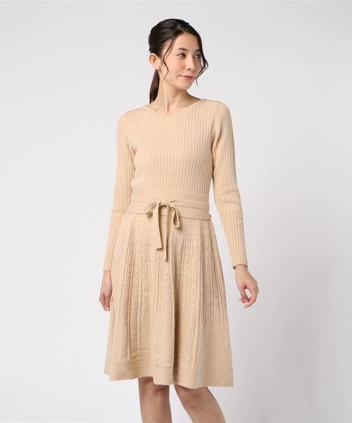 セール ケーブルニットワンピース ワンピース ワンピース Laisse Laisse Passe レッセパッセ のファッション