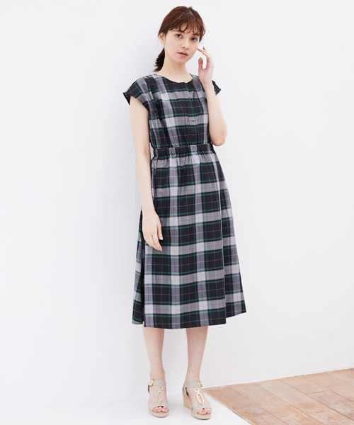 セール 春夏 ワンピース ワンピース チェック柄ギャザーワンピース ワンピース Yecca Vecca イェッカヴェッカ のファッション人気沸騰抜群 期間限定お試し価格