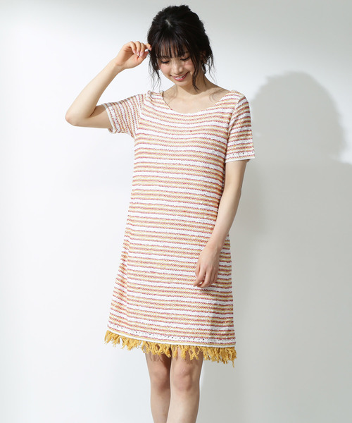 セール ｅ ネップボーダーニットワンピース ワンピース Proportion Proportion ワンピース ワンピース Body Dressing プロポーションボディドレッシング のファッション