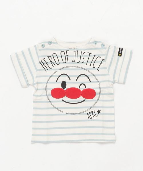 kids トップス セール collection アンパンマンキッズコレクション のファッション tシャツ カットソー ボーダーフェイスtシャツ tシャツ カットソー anpanman ボーダーフェイスtシャツ 2448186 をセール価格で購入できます bandai アンパンマン