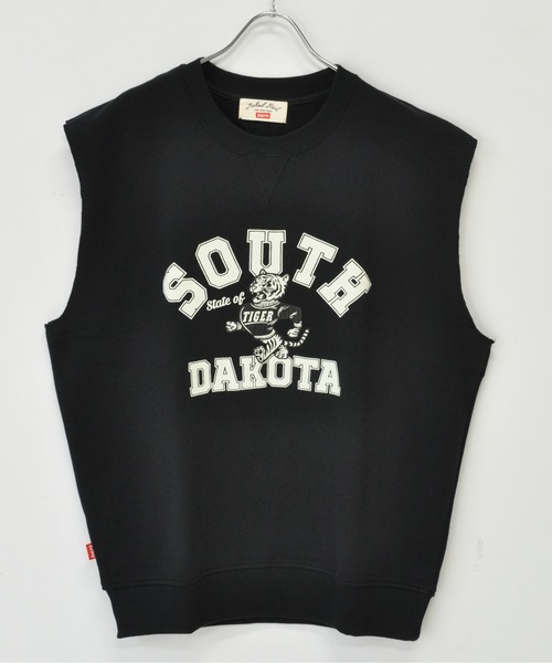 TRAP U トラップユーの30 10 裏毛 ガゼット付き ひび割れプリント ベスト Naked Rust and other POEMSベスト WEAR