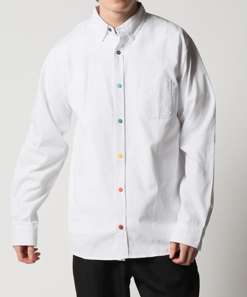 ARCADE(アーケード)の「ボタンダウン オックスフォードシャツ/選べるマルチ釦&ノーマル釦(シャツ/ブラウス・メンズ・ブラック系1/ネイビー系1/サックスブルー系1/サックスブルー系2/ホワイト系1/ホワイト系2/ブラック系2/ネイビー系2・M/L/LL)」の1枚目の写真