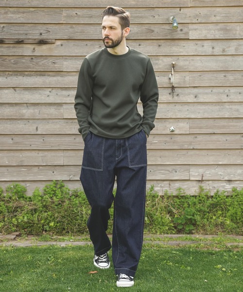 MR.OLIVE（ミスターオリーブ）の「【MR.OLIVE/ミスターオリーブ】RINSE WASH 12oz CRUNCH DEINIM /UTILITY PANTS（デニムパンツ・メンズ・ブラック/インディゴブルー・S/M）」の9枚目の写真