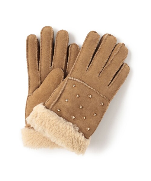 Ray BEAMS（レイビームス）の「【別注】Casselini / スタッズ グローブ（手袋・レディース・チャコールグレー/ブラウン系その他3/ライトグレー/ブラック・ONE SIZE）」の4枚目の写真