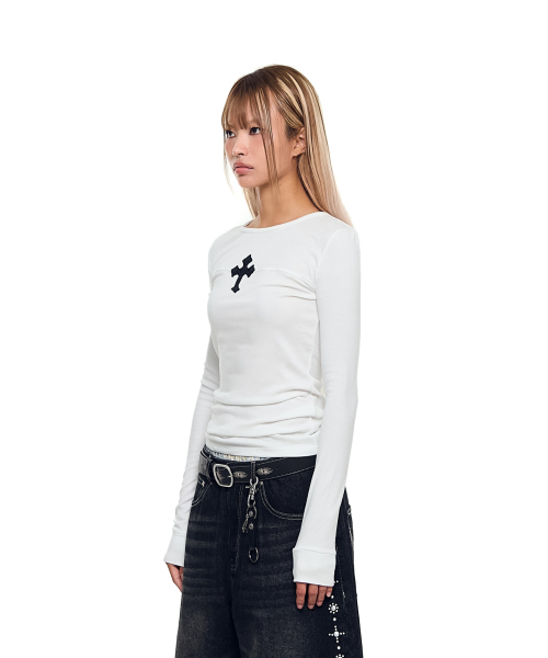 AAKAM(アーカム)の「AKM CROS2 Long Sleeve (White)(Tシャツ/カットソー・レディース・その他・1/2)」の9枚目の写真