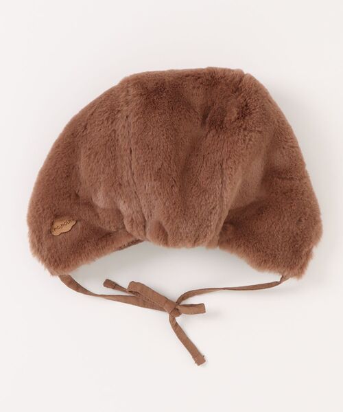 moimoln(モイモルン)の「もこもこベアーフェイクファーボンネット帽(ハット・キッズ・ブラウン/アイボリー・48cm/50cm/52cm/46cm)」の3枚目の写真