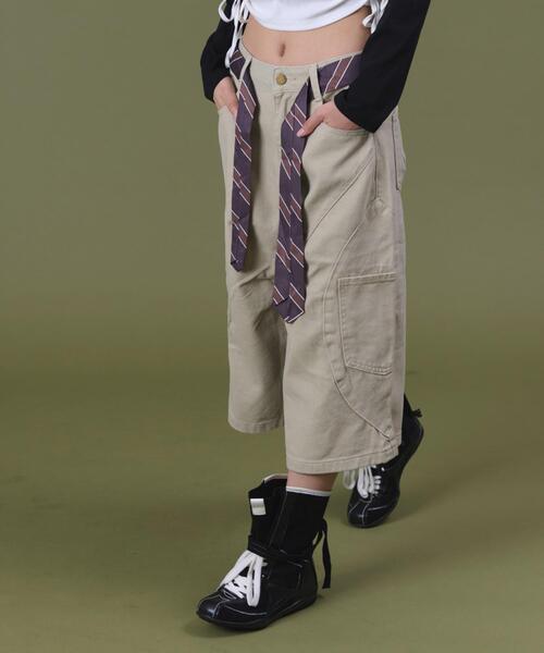 WEGO(ウィゴー)の「DISPARK/タイ付きデザインバレルデニム(デニムパンツ・レディース・ベージュ・SMALL/MEDIUM)」の6枚目の写真