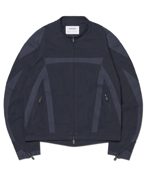 NOMANUAL(NOMANUAL)の「MULTI LINE MOTO JACKET - DARK NAVY(ナイロンジャケット・レディース・その他・SMALL/MEDIUM/LARGE)」の1枚目の写真