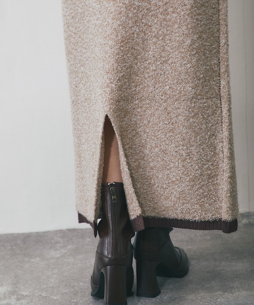 ANOTHER S（アナザーエス）の「MIXミニループヤーン配色ニットスカート（スカート・レディース・チャコールグレー/ブラウン/ベージュ・FREE）」の14枚目の写真