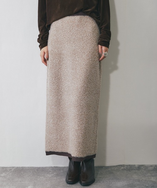 ANOTHER S（アナザーエス）の「MIXミニループヤーン配色ニットスカート（スカート・レディース・チャコールグレー/ブラウン/ベージュ・FREE）」の22枚目の写真