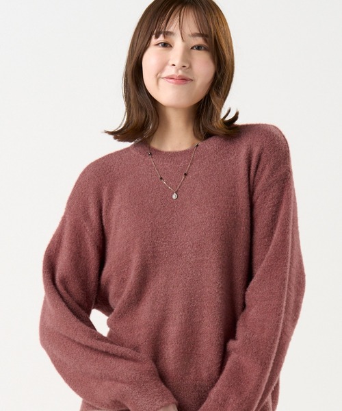 TOKYO SHIRTS（トウキョウシャツ）の「【Pitta Re:)】  ラメフェザー プルオーバー（ニット/セーター・レディース・ブルー/エンジ/ネイビー・M/L）」の3枚目の写真