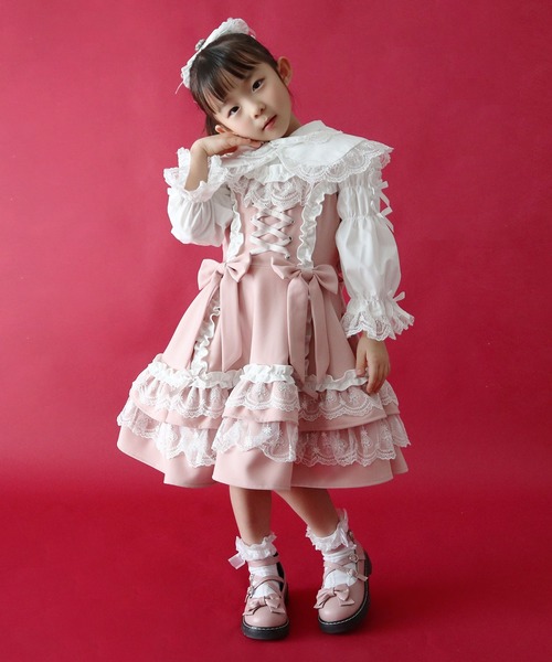 パーティーデビュー❤ロリータプリンセスドレス 少女の夢いっぱい甘ロリータプリンセスドレスワンピース（ワンピース