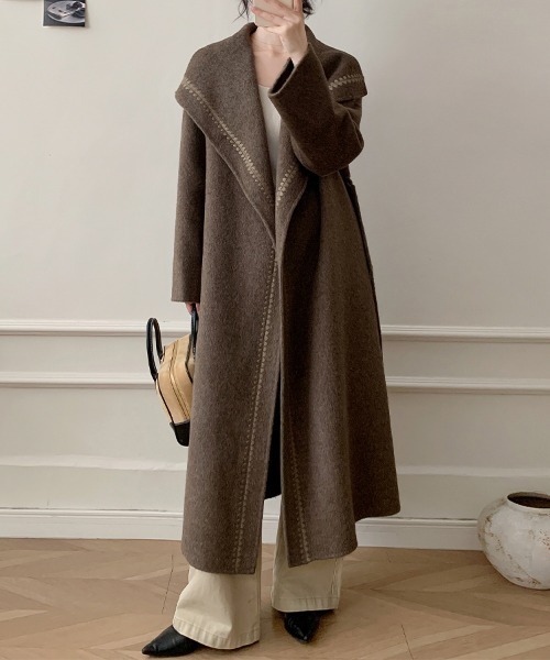 ウールベルト付きロングコート（チェスターコート）｜ONEP STAR