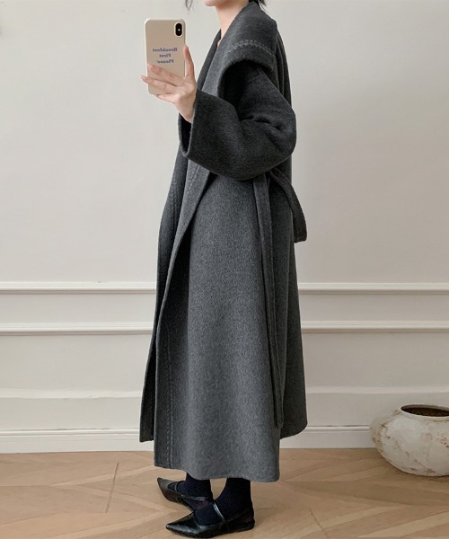 セール】ウールベルト付きロングコート（チェスターコート）｜ONEP