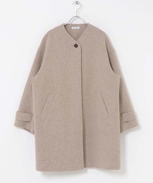 FORK&SPOON（フォークアンドスプーン）の「FORK&SPOON　ウールノーカラーコート（その他アウター・レディース・チャコールグレー/ベージュ/ネイビー・1）」の5枚目の写真