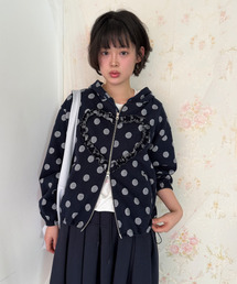 FUN FROM FUN（ファンフロムファン）の「FRILL HEART HOODIE, DOT NAVY（パーカー）」