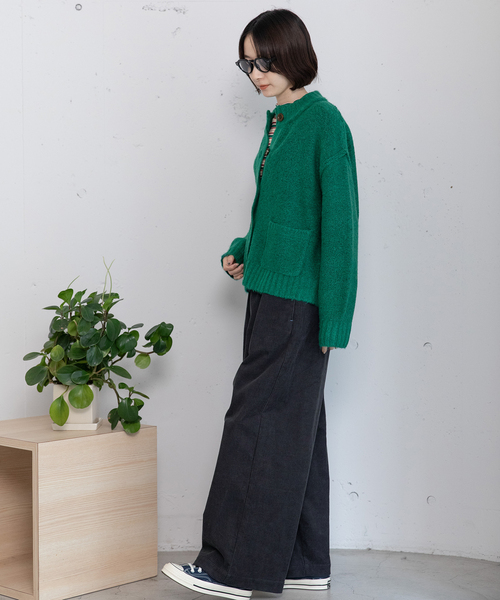 POU DOU DOU（プードゥドゥ）の「モックネックニットカーディガン（カーディガン/ボレロ・レディース・ネイビー/レッド/グリーン/グレー・M）」の19枚目の写真