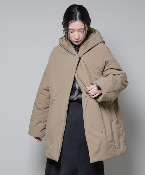 セール】ETHERMALOFT(R)AEROGEL 中綿フードコクーンコート（ナイロン