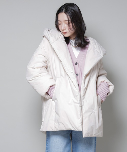 セール】ETHERMALOFT(R)AEROGEL 中綿フードコクーンコート（ナイロン