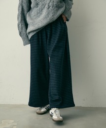 Lunea | 【裏起毛】チェック柄タックワイドパンツ(その他パンツ)