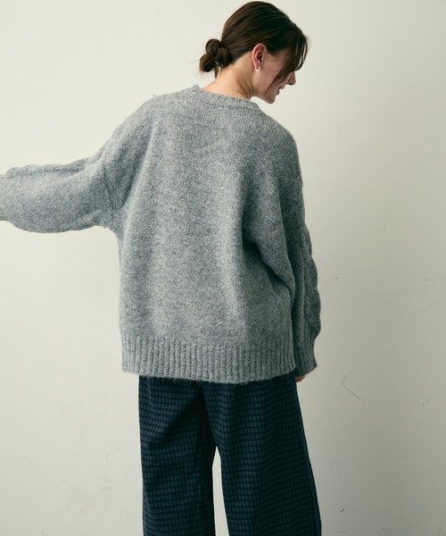 Lunea（ルネア）の「【裏起毛】チェック柄タックワイドパンツ（その他パンツ・レディース・グレー/ネイビー・M/L）」の12枚目の写真