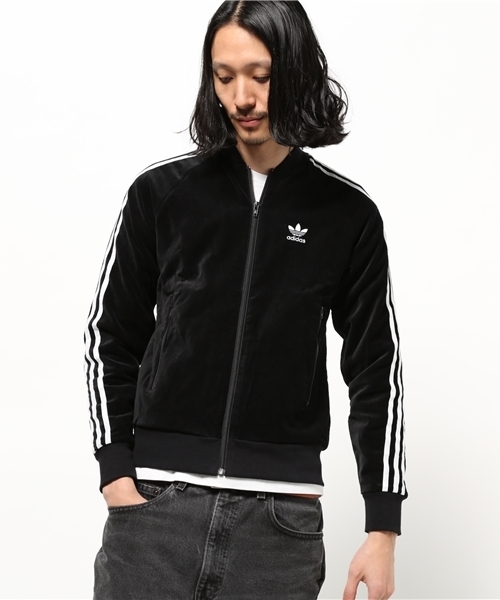 adidas（アディダス）の「【adidas】VELOUR TRACKSUIT（ブルゾン・メンズ・ブラック・X-SMALL/SMALL）」の4枚目の写真
