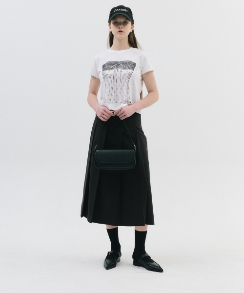 DAMISH(ダミシュ)の「コルセットプリンティングTシャツ_ホワイト(Tシャツ/カットソー・レディース・ホワイト・SMALL/MEDIUM)」の2枚目の写真
