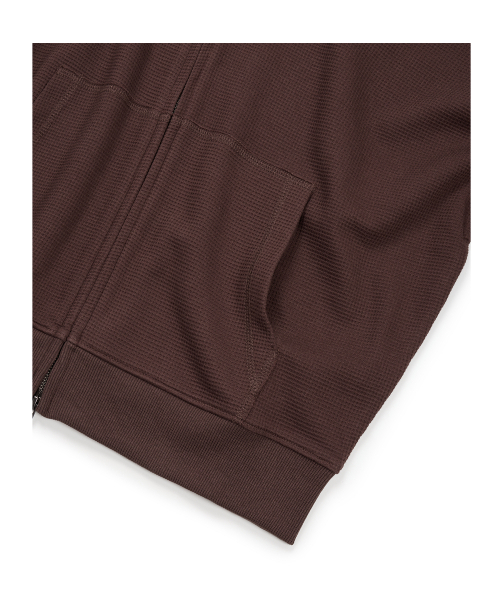 ETCE（イーティーシーイー）の「(BASE) WAFFLE HOOD ZIP UP (BROWN)（その他アウター・メンズ・その他・MEDIUM/LARGE/X-LARGE）」の5枚目の写真