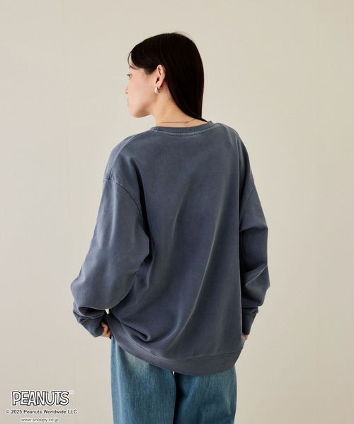 PEANUTS（ピーナッツ）の「PEANUTS ピグメントプリントトレーナー（スウェット・メンズ・スミクロ/ブルー系・S/M/L/XL）」の8枚目の写真