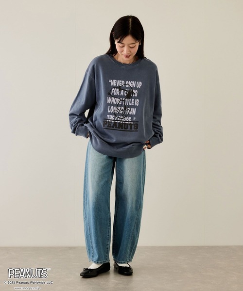 PEANUTS（ピーナッツ）の「PEANUTS ピグメントプリントトレーナー（スウェット・メンズ・スミクロ/ブルー系・S/M/L/XL）」の10枚目の写真