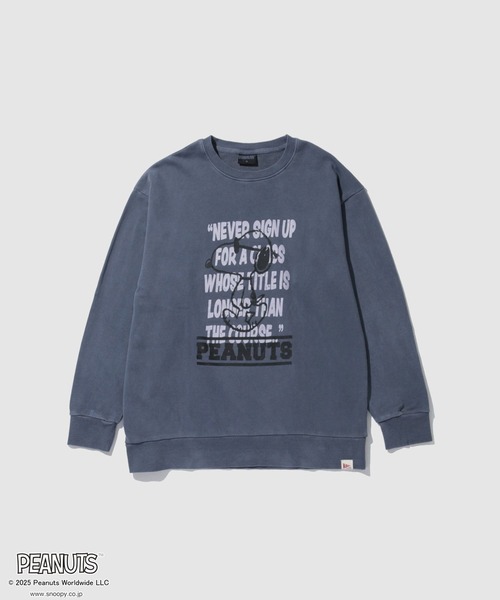 PEANUTS（ピーナッツ）の「PEANUTS ピグメントプリントトレーナー（スウェット・メンズ・スミクロ/ブルー系・S/M/L/XL）」の13枚目の写真