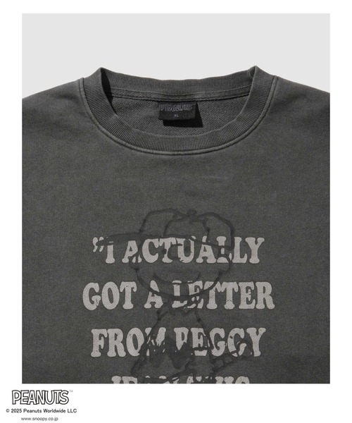 PEANUTS（ピーナッツ）の「PEANUTS ピグメントプリントトレーナー（スウェット・メンズ・スミクロ/ブルー系・S/M/L/XL）」の15枚目の写真