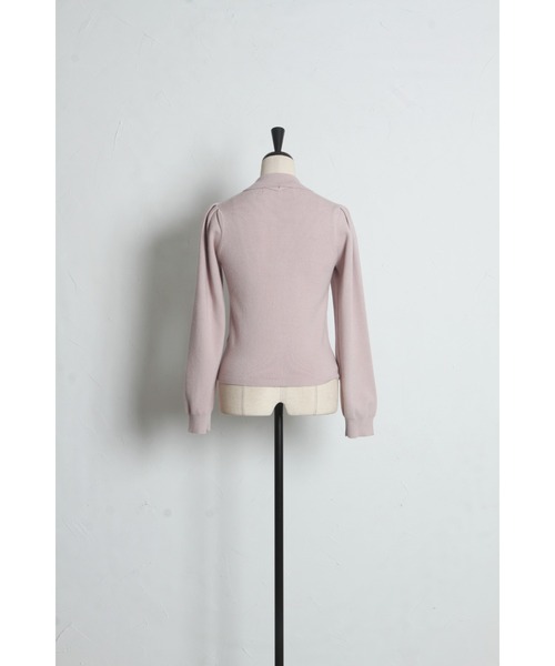 tocco closet(トッコ クローゼット)の「襟&リボン付きレースフリル装飾ニットプルオーバー(ニット/セーター・レディース・オフホワイト/ピンク/ネイビー・M)」の10枚目の写真
