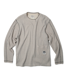 ETCE（イーティーシーイー）の「(GEAR) POCKET WAFFLE KNIT (WHITE/BLACK)（Tシャツ/カットソー）」